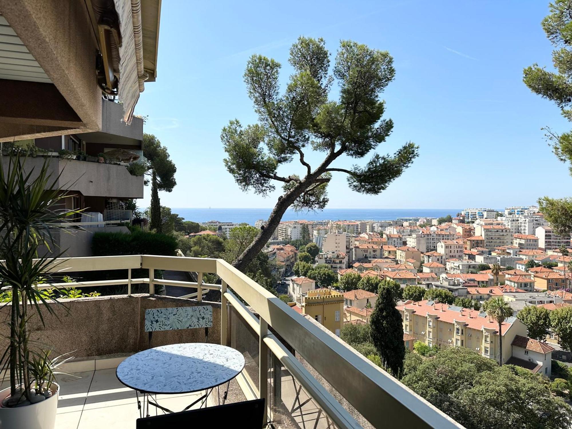 Nice, Grand Studio - Piscine - Terrasse Vue Mer Appartement Buitenkant foto